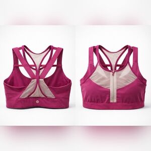 Lululemon High-Support Zip-Front Sports Bra | Magenta | Strappy Size 8
